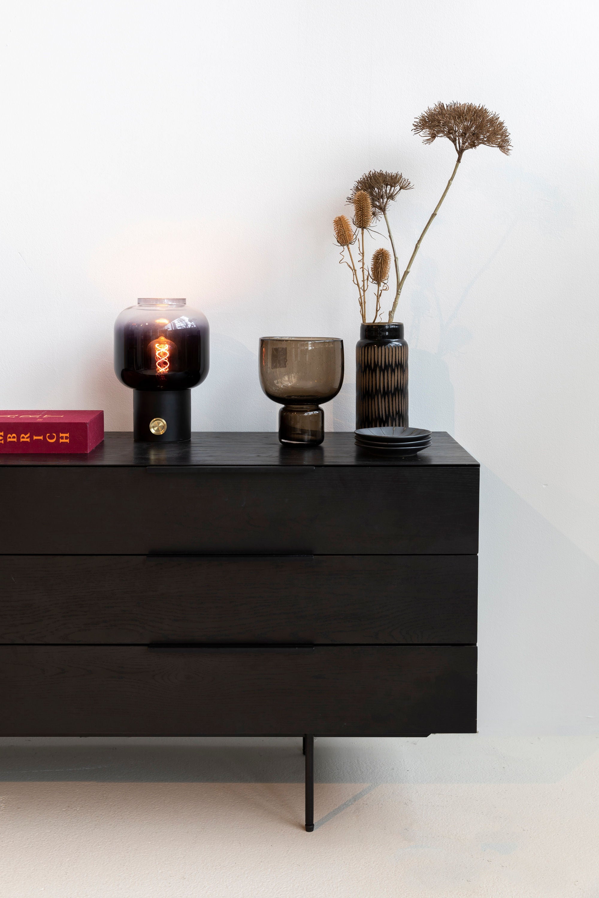 Zuiver Travis Black Oak Wood Sideboard